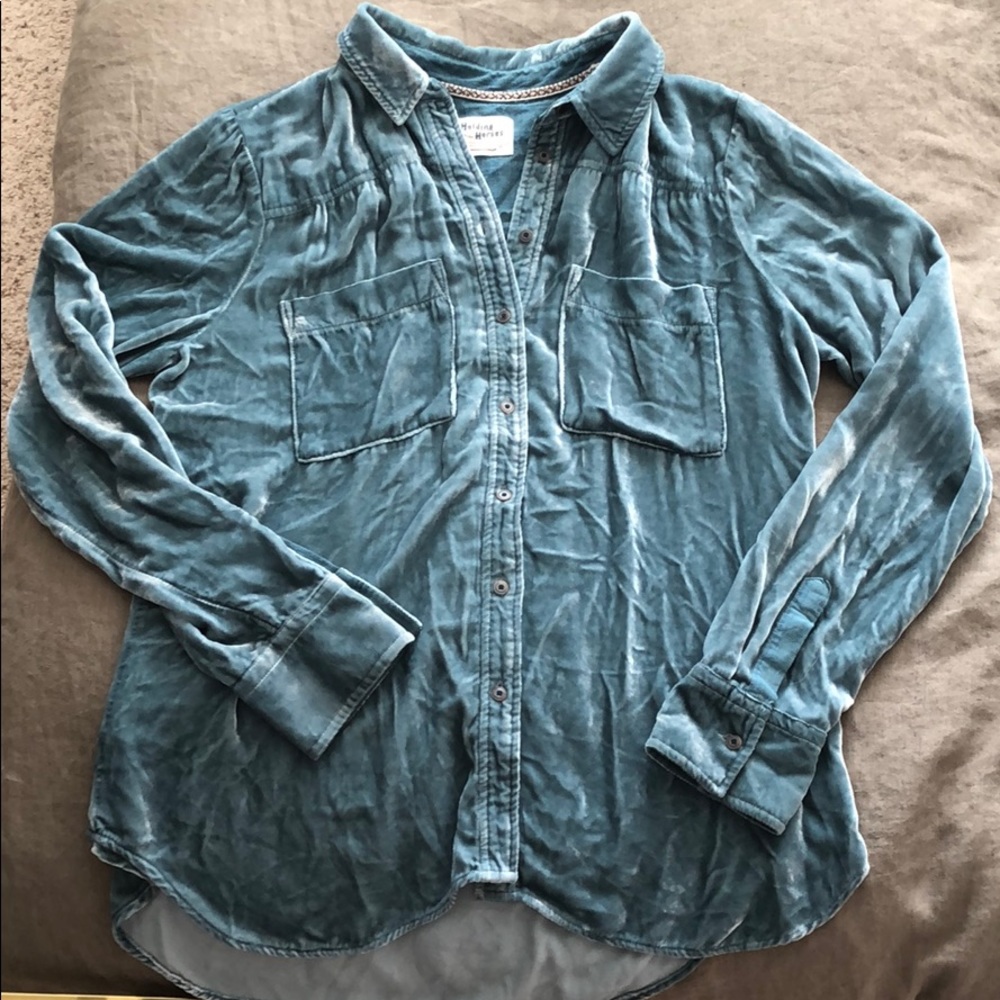 Crushed velvet blouse